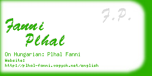 fanni plhal business card
